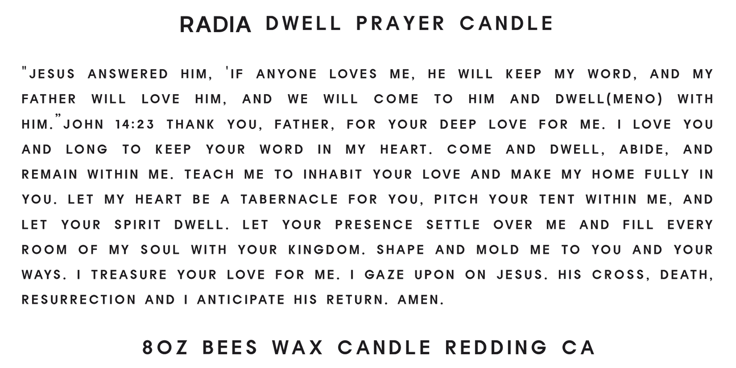 Dwell Prayer Bees Wax Candle Select Your Signature Scent