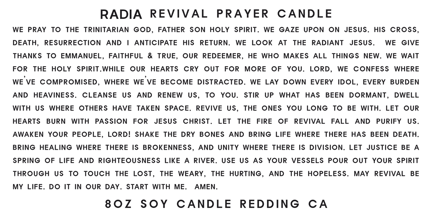 Revival Prayer Candle Soy Wax Candle Select Your Signature Scent